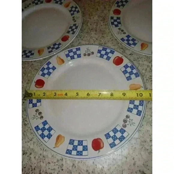 Vintage (Set Of 3) 1994 Newcor Stoneware Dinner Plates - Picture 6 of 6